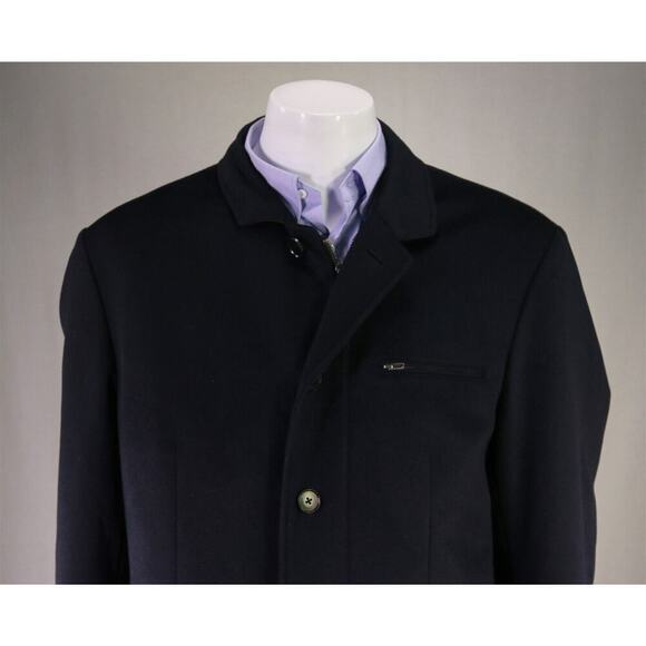 Mandelli Navy Blue Wool-Cashmere Car Coat Eu 58 - US 48/XL - Picture 3 of 9